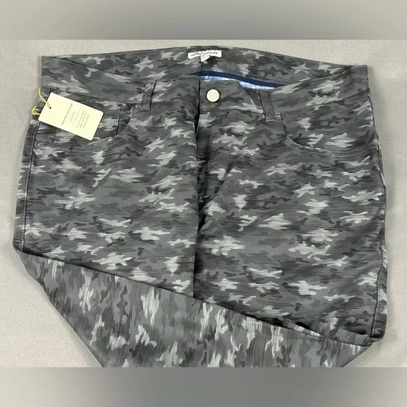 Peter Millar Golf Pants Crown Sport eb66 Camo Print 36 x 32 Gray Iron Polyester
